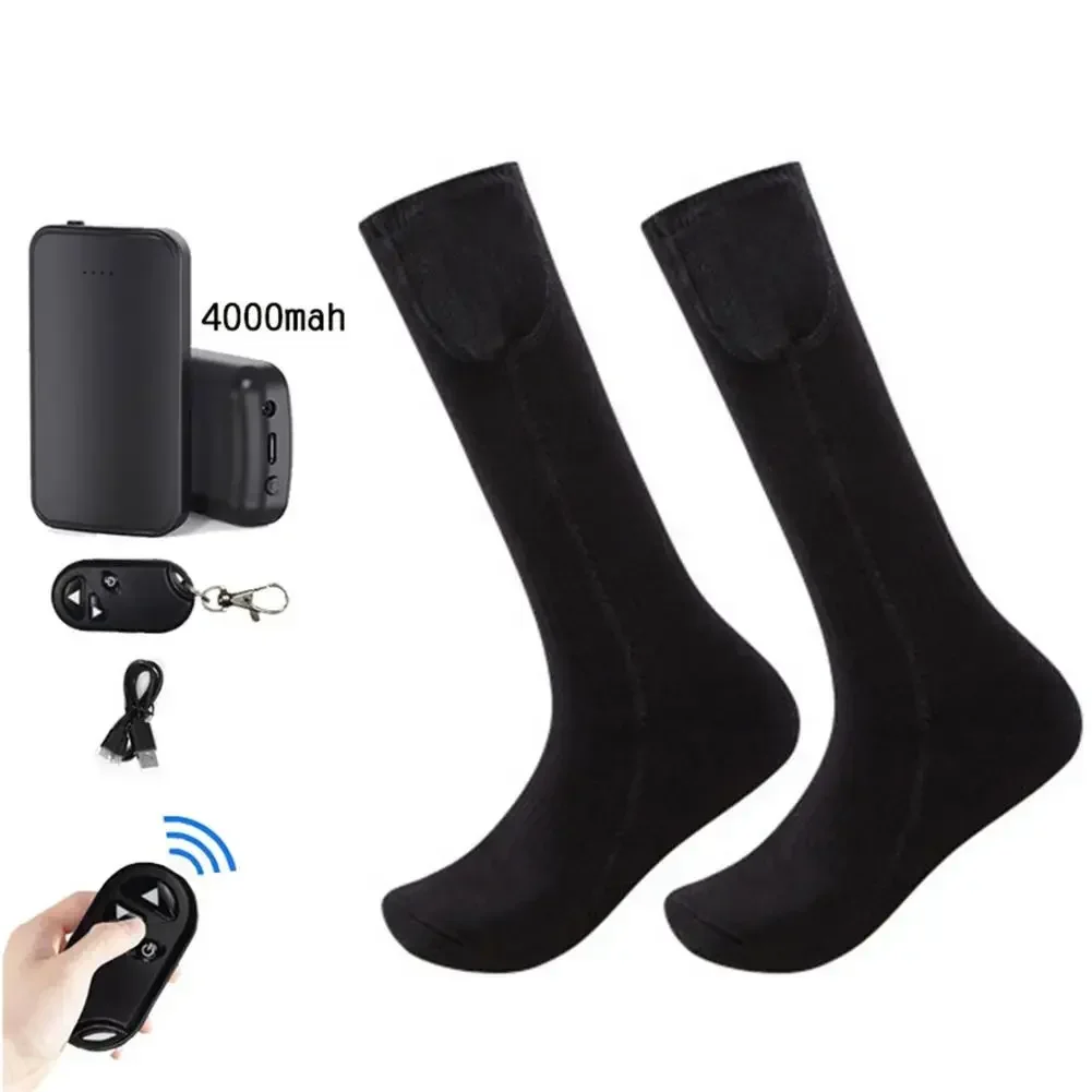 

th Chaussettes thermiques électriques avec télécommande, 3 réglages température, USB, rechargeables,