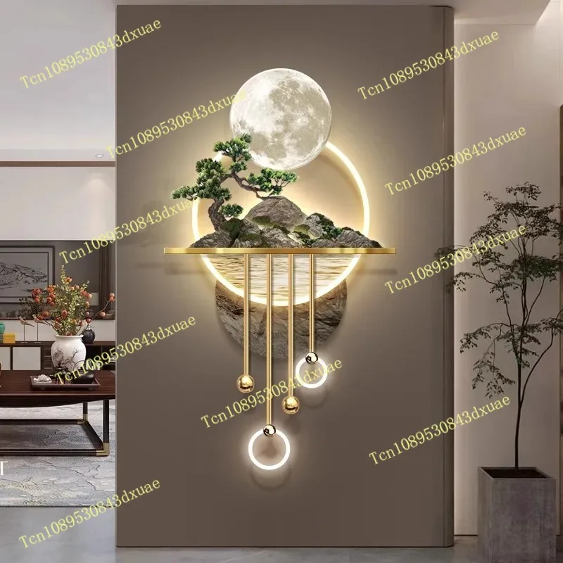 3D Stereo Porch Landscape Light Emitting Diode Light Painting Art Wall Home Decoration Luxury Luminous Wall Lighting Painting