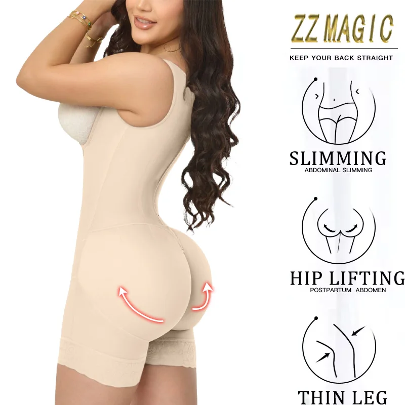 Fajas Hourglass Body Colombian Girdles Shapers Open-Chest Sleeveless Bodysuit Postpartum Slimming Shapewear Women Underwear