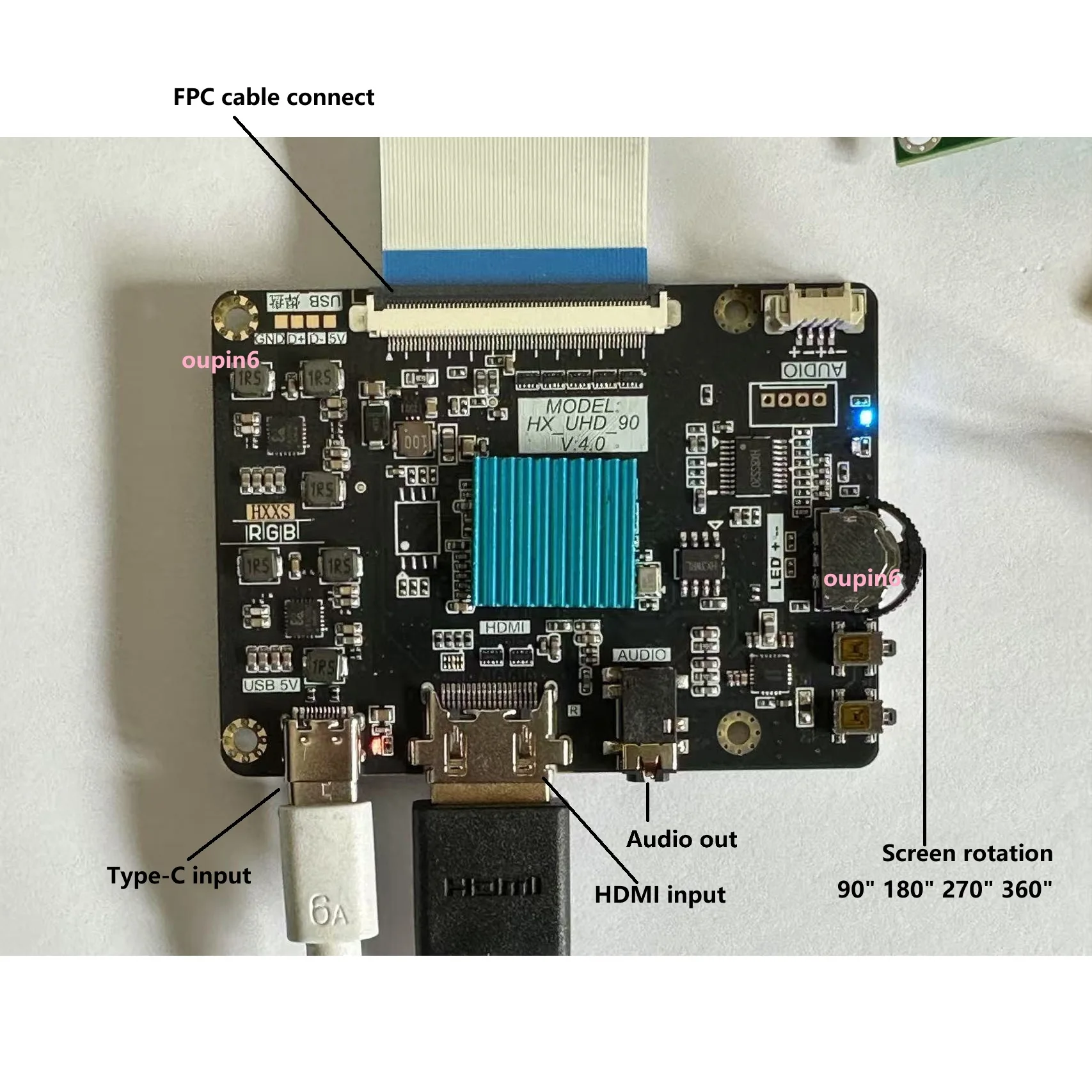 6' LS060R1SX01 6 inch 1440x2560 IPS LCD LED Panel Horizontal Screen 2560X1440 + HDMI-compatible Type-C MIPI Controller Board DIY