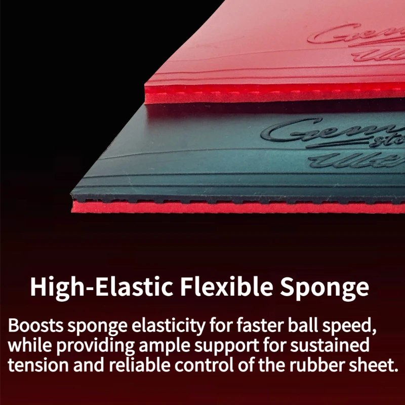 KASEED RUBINROT R1 Table Tennis Rubber Pimples in with 2.15mm Red Sponge 39° Ultra-Sticky Ping Pong Rubber for Loop & Control
