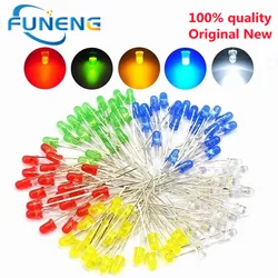 100pcs/lot 3mm 5mm LED Red Green Yellow Blue White F3 F5