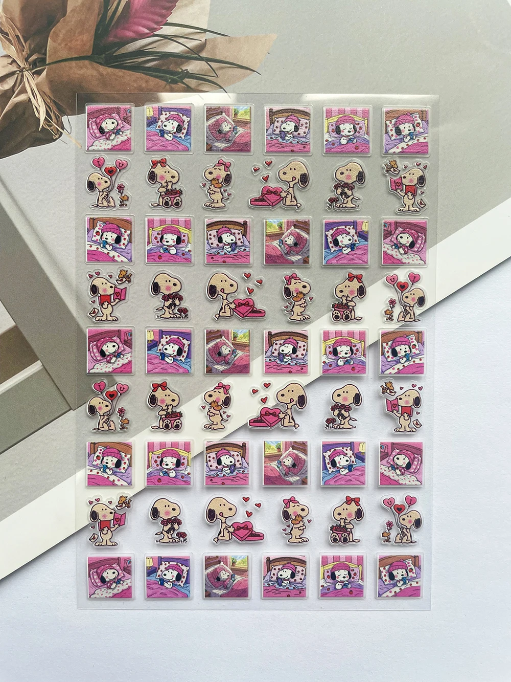 Pvc Mini Cute Cartoon Snoopy Animation Characters Poster Goods Stickers Nail Art Diy Guitar Phone Laptop Graffiti Sticker Gifts