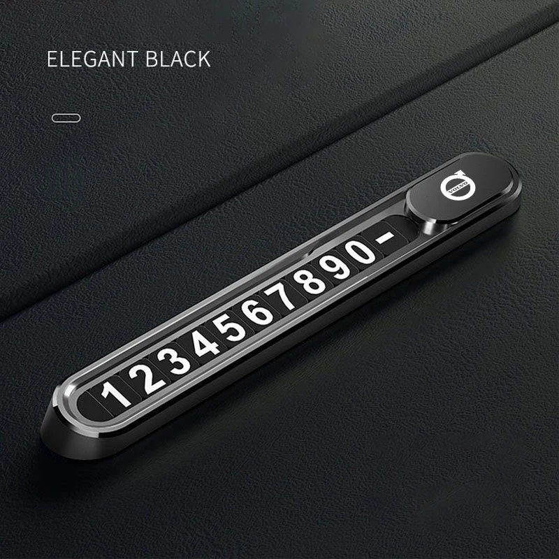 Car Temporary Parking Card Metal Phone Number Plate For Volvo Xc60 Xc90 V40 V60 S60 V50 V90 S80 C40 XC40 V70 XC70 C30 Accessory