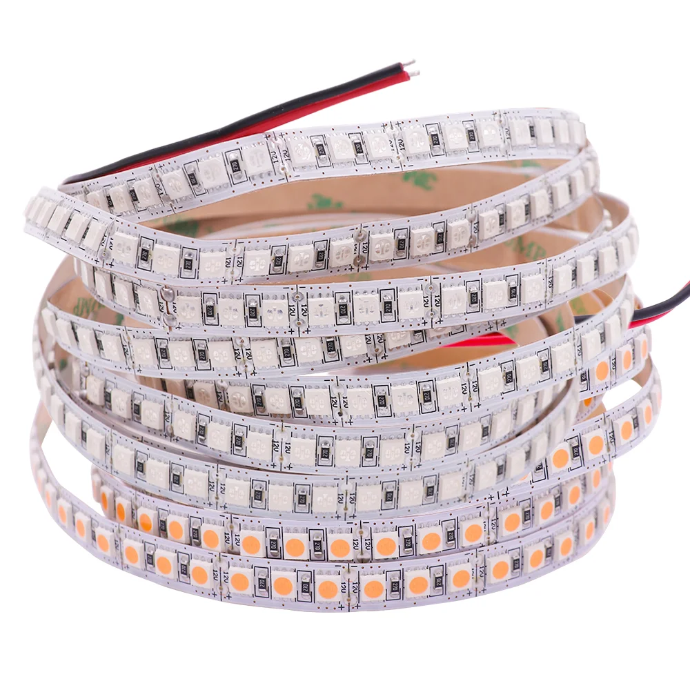 

5M LED Strip Lights DC 12V RGB LED Tape SMD5054 5050 Ribbon Diode 60Leds/m 120Leds/m Waterproof LED Strip Rope Lamp Room Decor