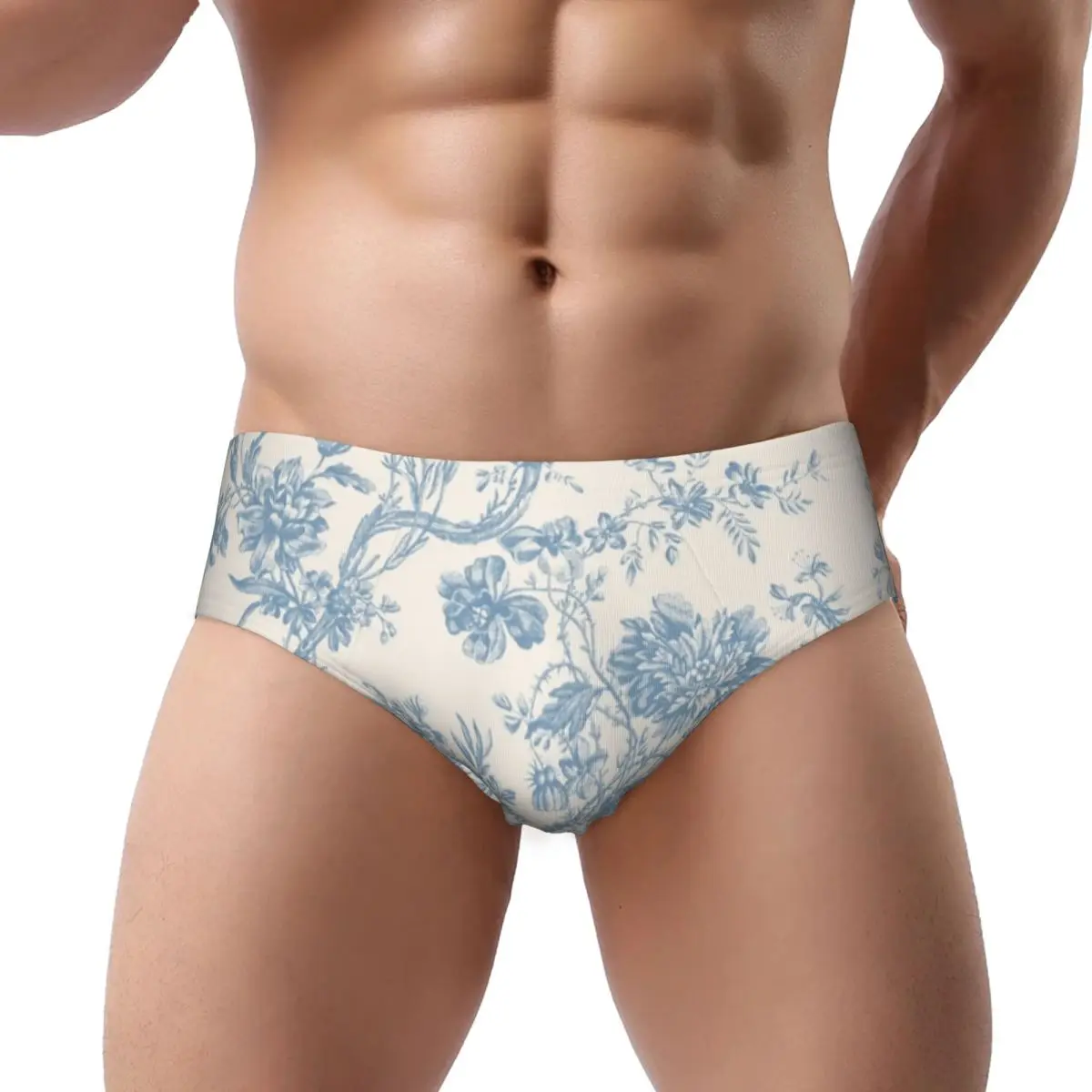 Custom Men's Toile De Jouy Panties Underwear Male Stretch Briefs Underpants