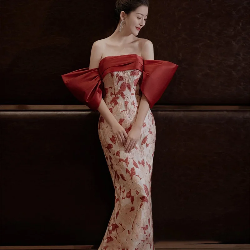 

Ele ort Sve Long Dr One oulder Wedding Dr for Engagement Par Wear Slim Fit Perfect for Daily Wear And Wedd...