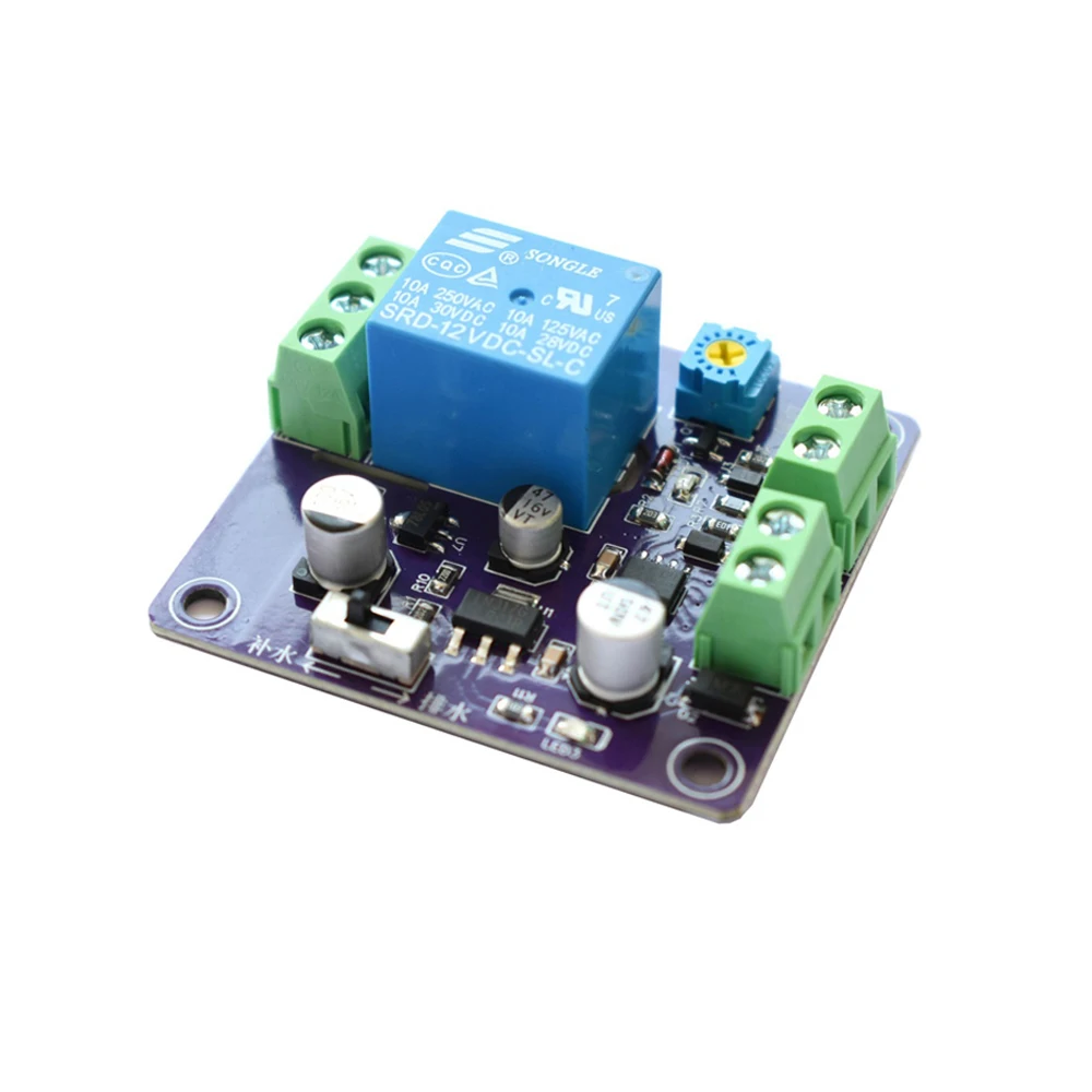 Single Channel Liquid Level Probe Relay Module DC12‑24V Water Level Controller Adjustable Dela for Water Tank Pump Control