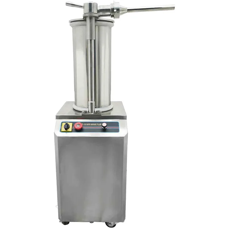 15L 전기 소시지 충전기 유압 자동 소시지 충전기 스테인리스 스틸 소시지 제조기 3개 충전 노즐 포함