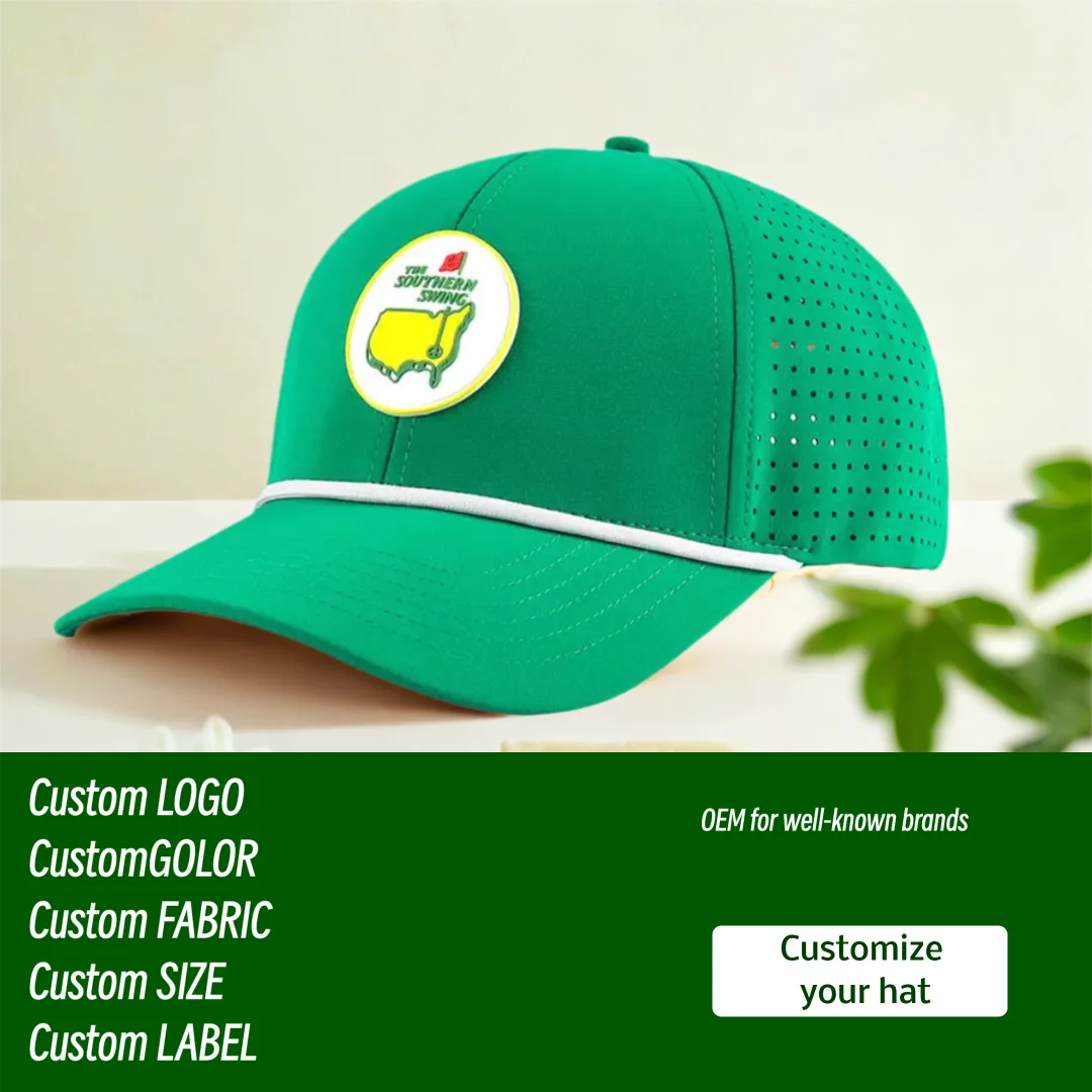 

Men's Waterproof Breathable Camping Hat Green Color Baseball Cap Truck Driver Golf Cap