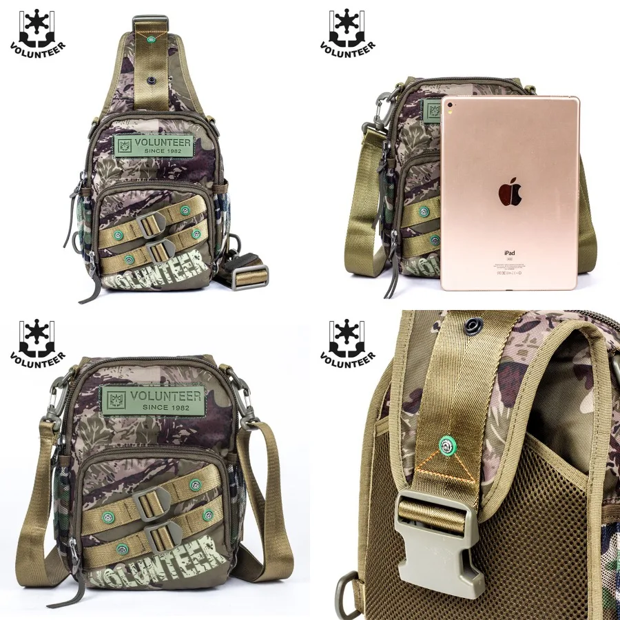 

【New Arrival】Multi-Pocket Camo Crossbody Bag, Casual Tactical Sling Purse for Men, Everyday Carry