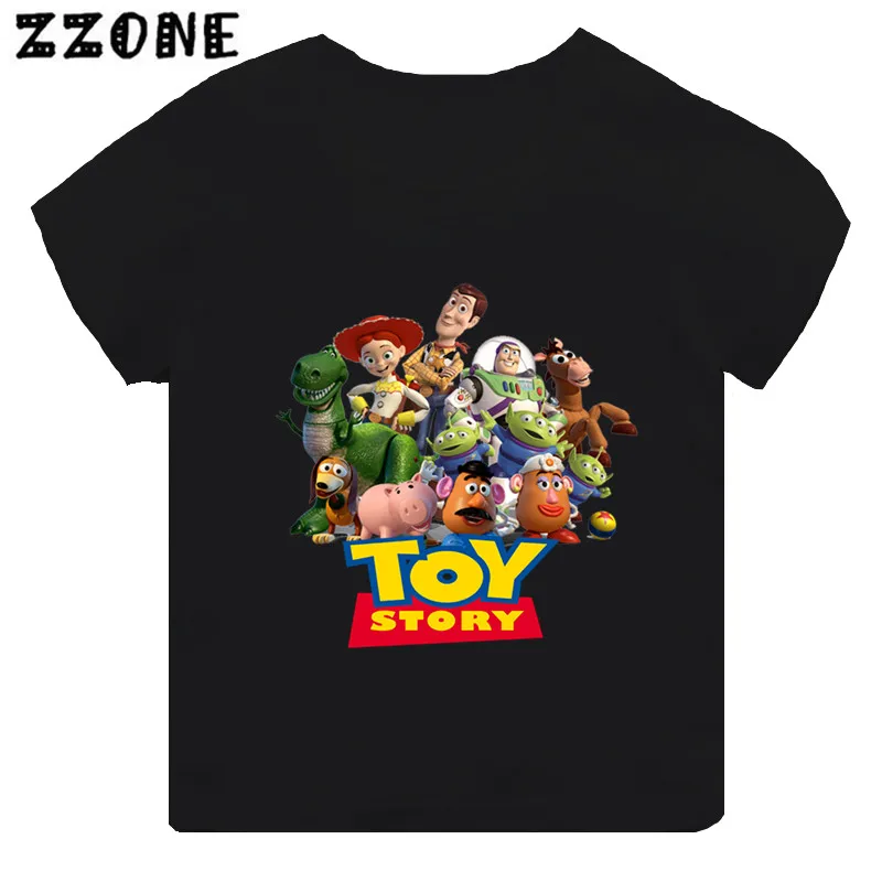 

Hot Sale Toy Story Buzz Lightyear Woody Print Cartoon Kids T-Shirts Girls Clothes Baby Boys Black T shirt Children Tops,TH5318