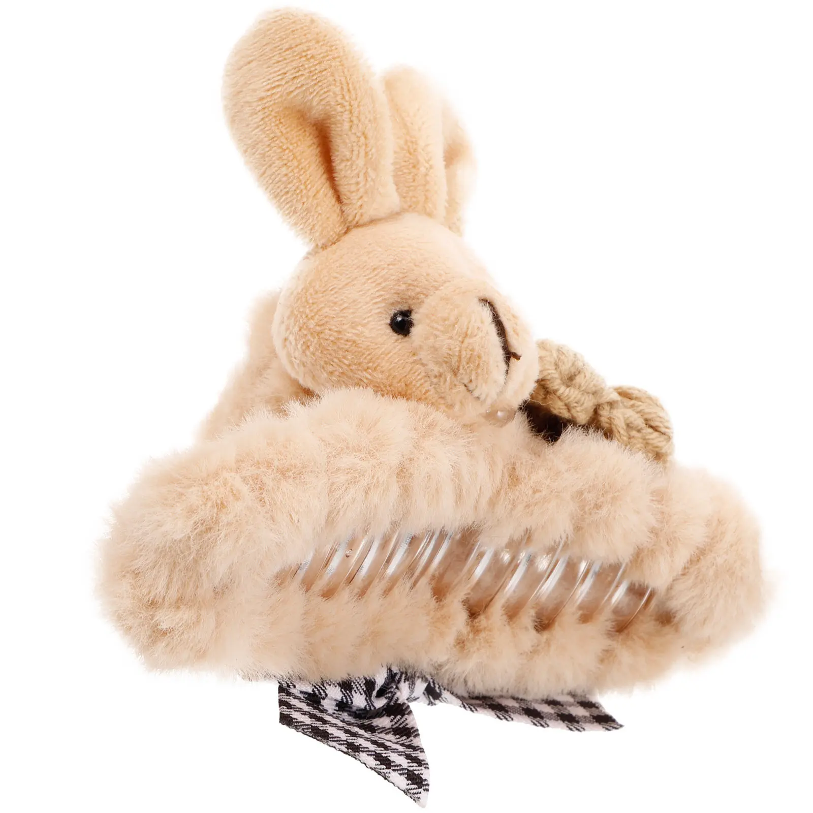 

Заколка-краб в виде коричневого кролика, пушистая, для женщин, для густых, тонких и длинных волос, аксессуар для волос, для вечеринок, свадеб, праздников