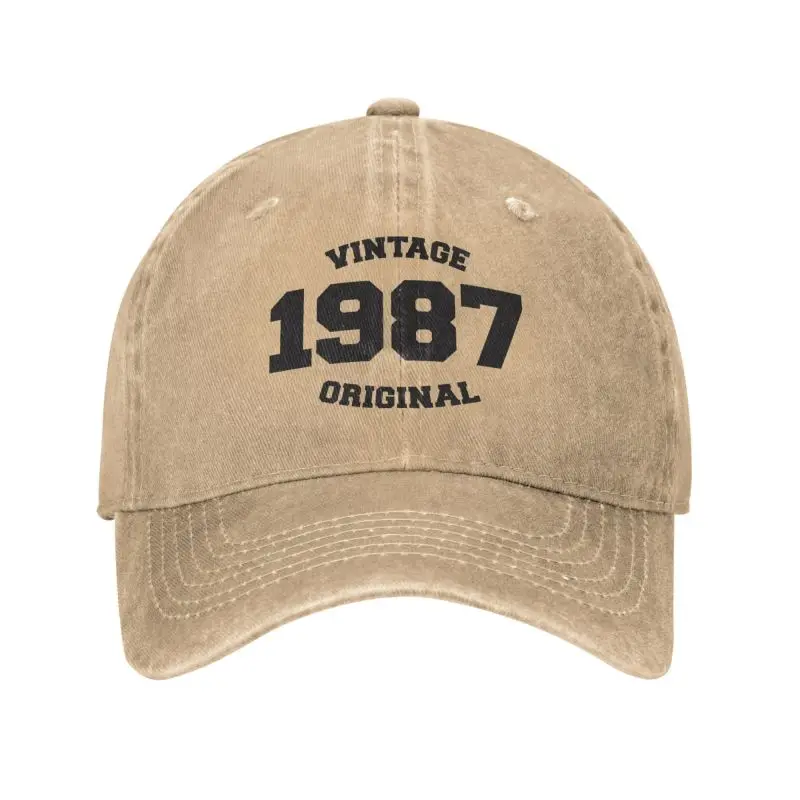 

Personalized Cotton Vintage Born In 1987 Original Birthday Gift Baseball Cap for Men Women Adjustable Dad Hat Outdoor