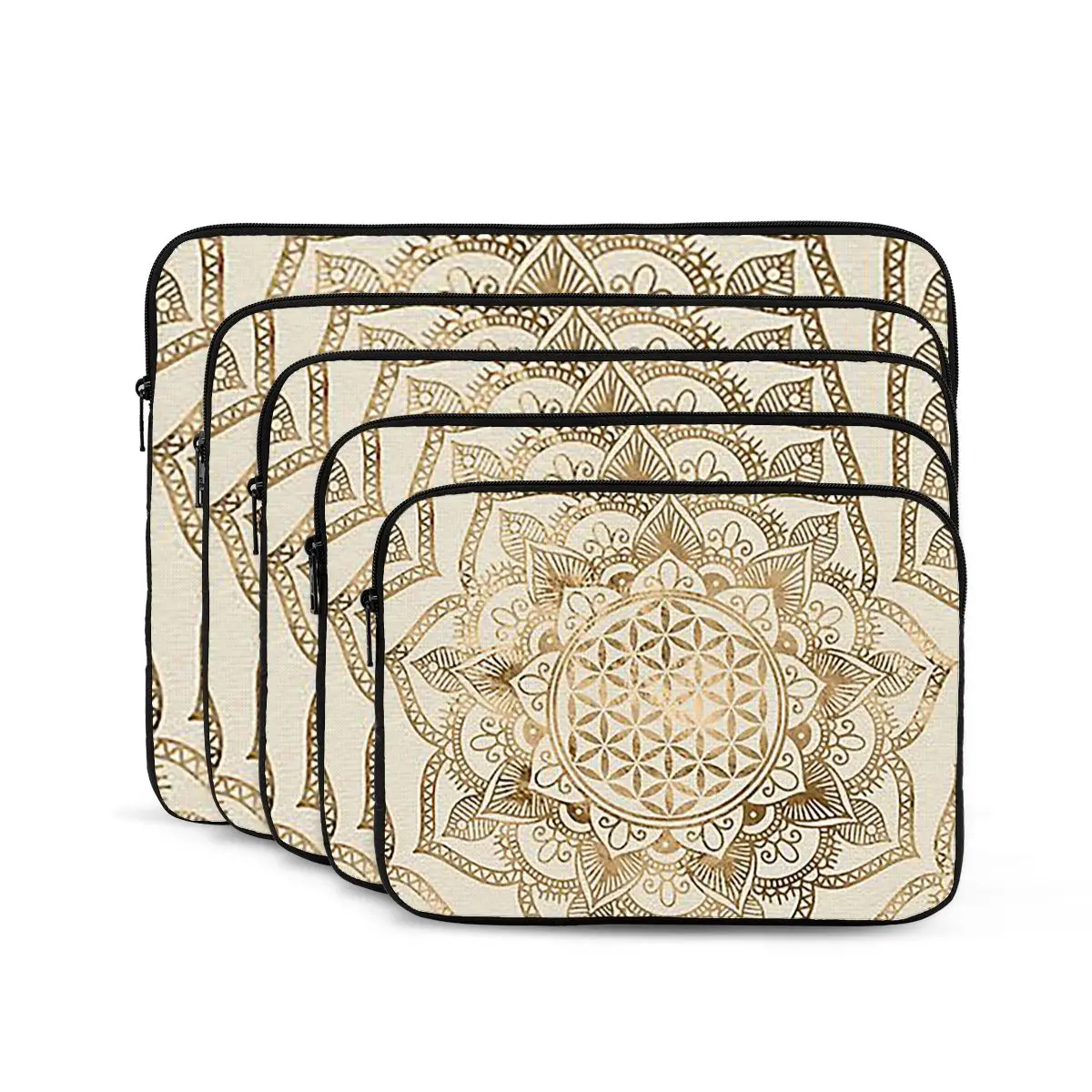 

Flower Of Life In Lotus Pastel Golds And Canvas Notebook Laptop Bag 10 12 13 15 17 Inch For Macbook Air Pro Shockproof Case Bag