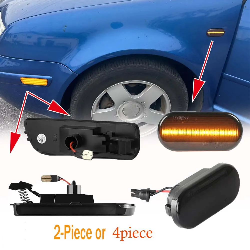 2/4 szt. Boczne światła obrysowe LED w zderzak, kierunkowskazy do VW Golf 4 Jetta MK4 1999-2005, akcesoria oświetleniowe do samochodu Volkswagen Golf Mk4