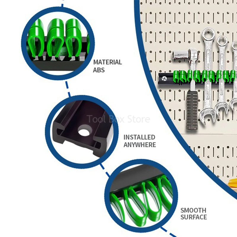 Imagem -02 - Suporte de Ferramenta de Plástico Chave de Fenda Organizador Ferroviário Rack Montado na Parede Bandeja Soquetes Ferramentas Armazenamento Rack Garagem Ferramenta Gabinete