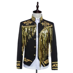 Men's Palace Prince Cosplay Costume European Sequin Embroidered Jacket Spanish Tassel Stage Drama Performance Costume