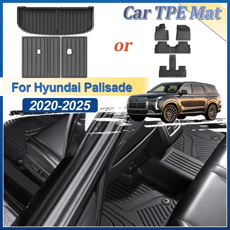 

For Hyundai Palisade 2020-2025 LX2 MK1 TPE LHD Car Trunk Mat Floor Mats Carpet Cover Cargo Mats Protector Interior Accessories
