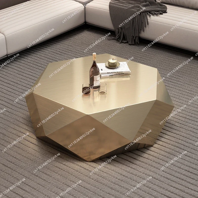 

Gold diamond coffee table designer style high sense modern simplicity special-shaped light luxury living room home Italian