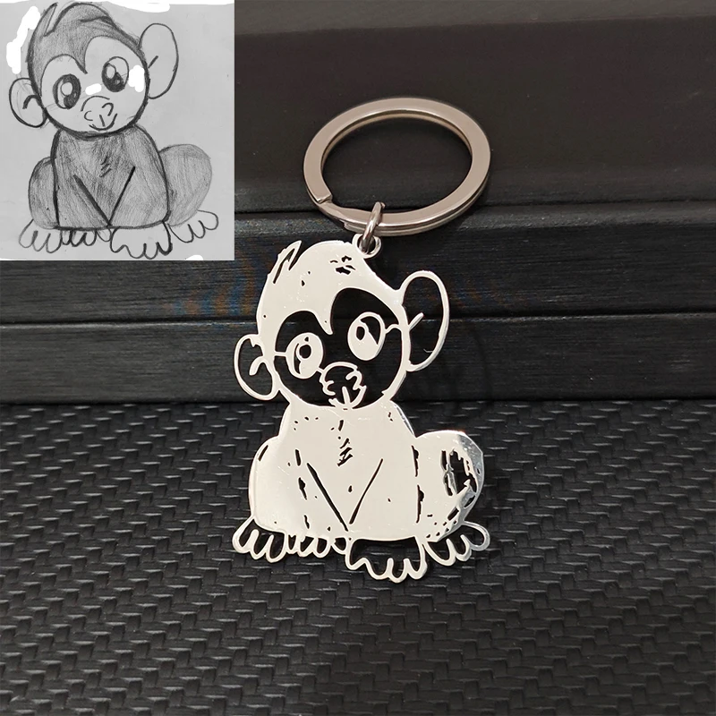 

Custom Logo Stainless Steel Keychains Graffiti Artwork Personalized Keyholder DIY Durable Key Ring For Any Style Gifts