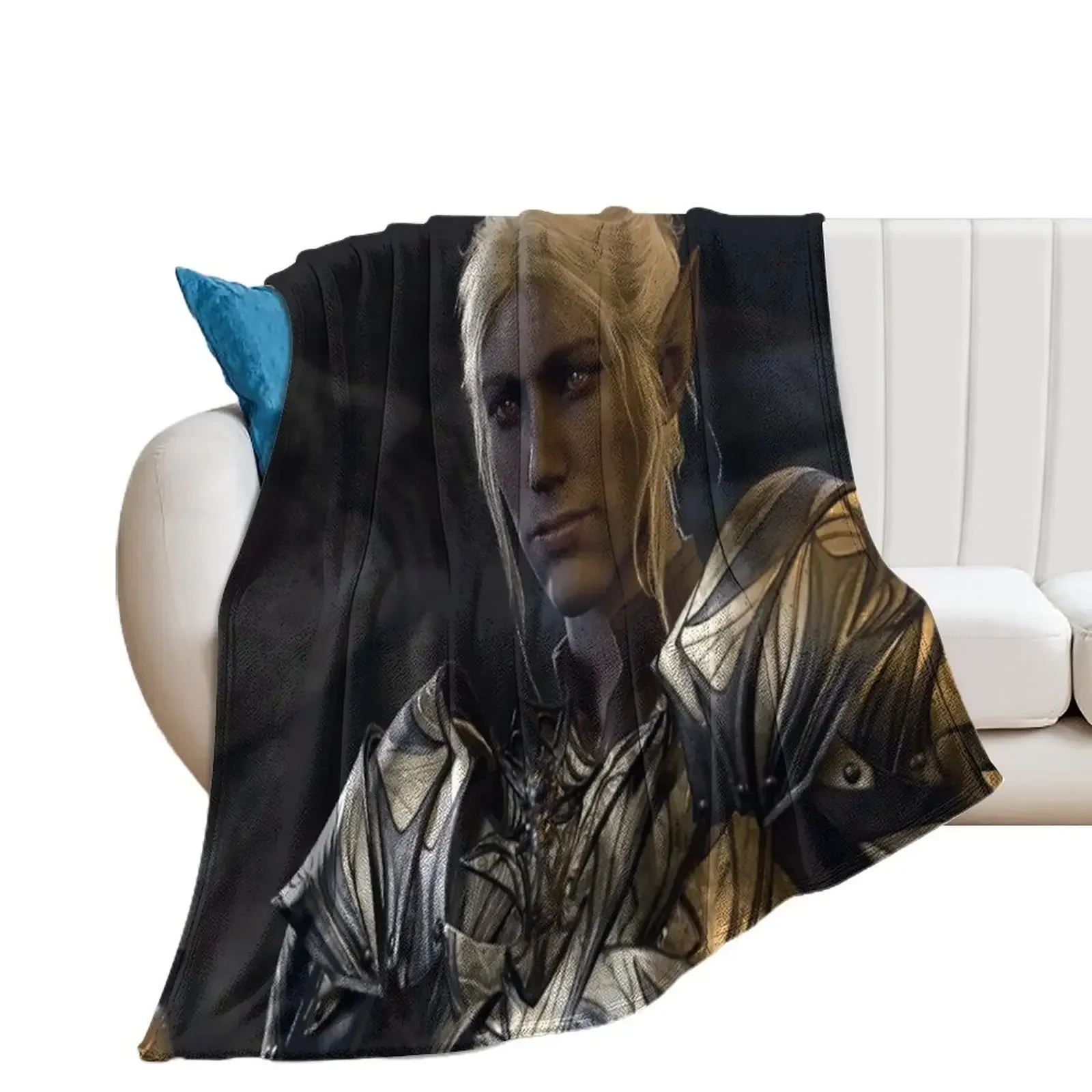 Minthara the Drow Elf Oathbreaker Paladin Adventurer first meeting Throw Blanket Furry Plaid Blankets