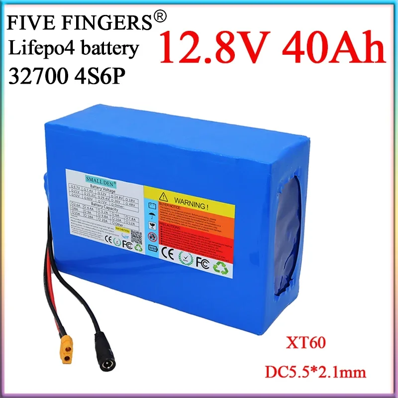 

New 12.8V 40Ah 32700 Lifepo4 Rechargeable Battery Pack 4S6P Built-in BMS For Electric Tool/bicycle/ Boats/Solar 12V Power Supply