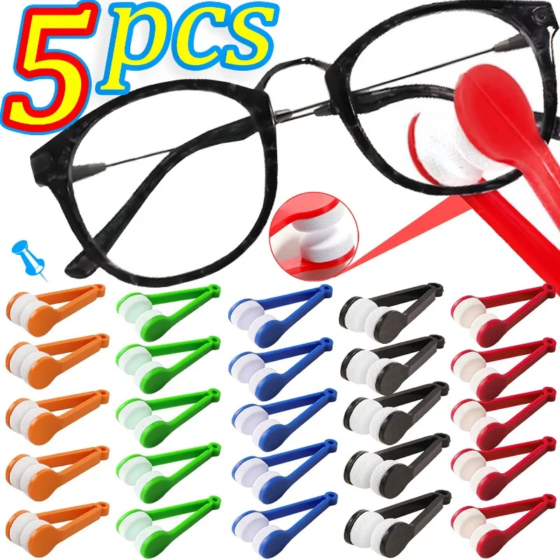 Superfine Fiber Glasses Wipe Clips Portable Microfiber Eyeglasses Cleaning Eraser Spectacles Brush Wiping Tool Eyewear Accessory