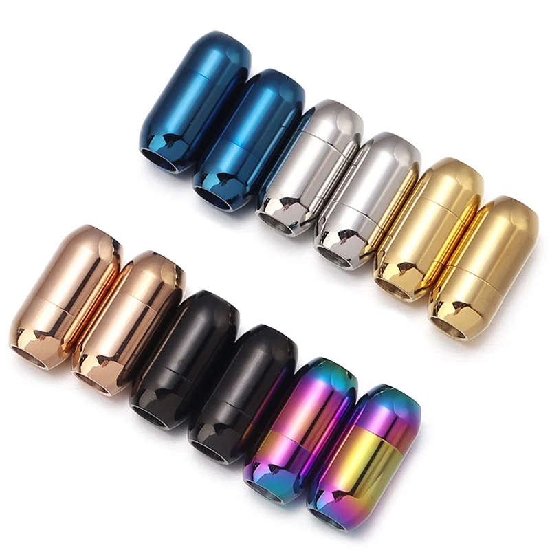 

2pcs/Lot 3 4 5 6 8mm Stainless Steel Magnetic Clasps for Leather Bracelet Connectors End Caps For Jewelry Making Accessories