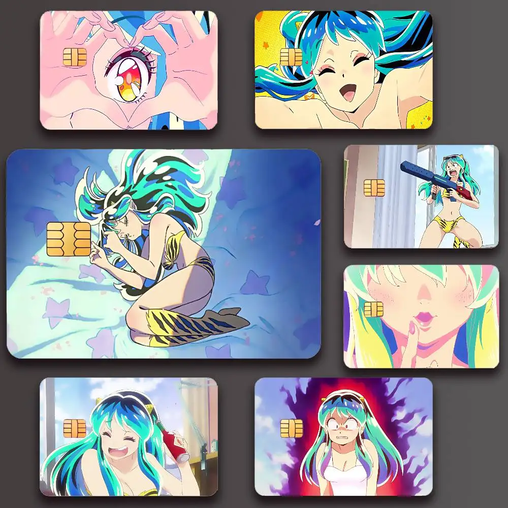 Urusei Yatsura-Póster de ANIME, cubierta de piel de crédito, pegatinas para tarjetas, película de paso de autobús, decoración frontal, débito bancario, resistente al agua, 4 Uds.