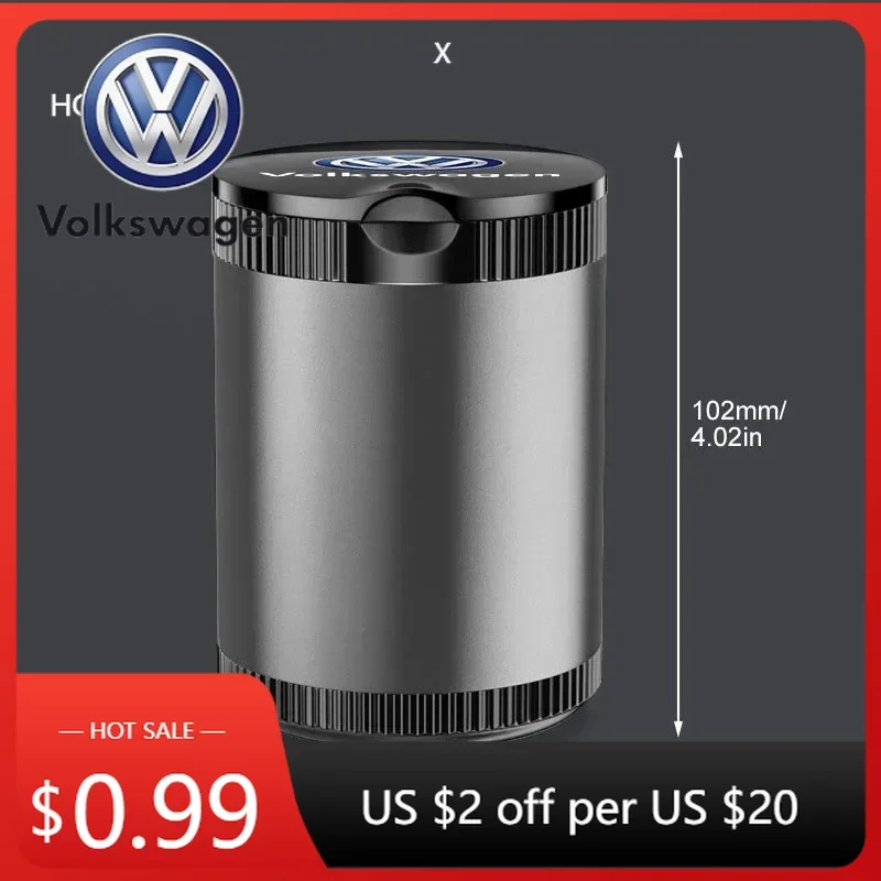 

Пепельница-подстаканник для автомобиля Volkswagen Polo B5 2025 года, новая, с крышкой и LED-подсветкой, портативная