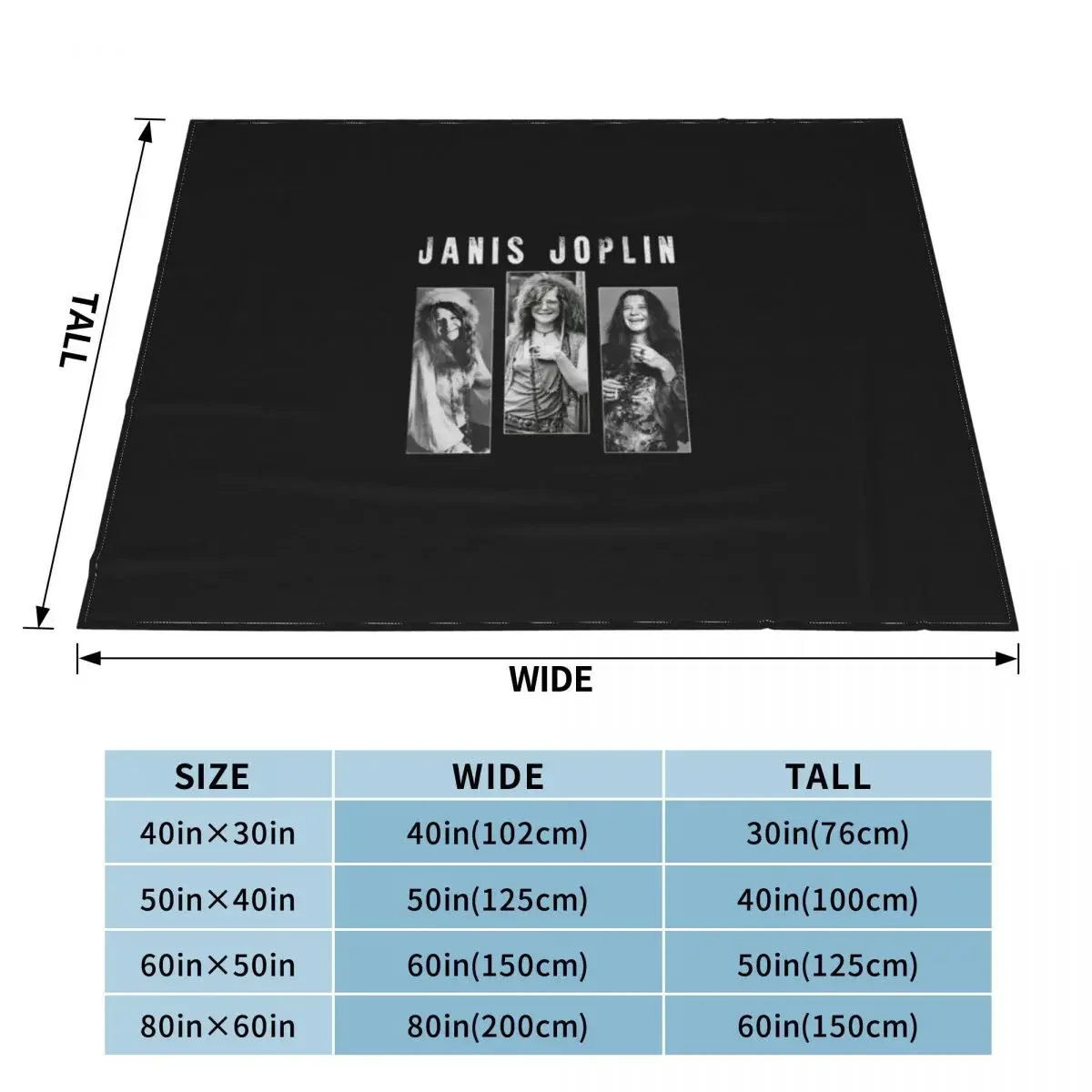 Vinagge Janis-Joplin art Throw Blanket Cute Quilt Blankets