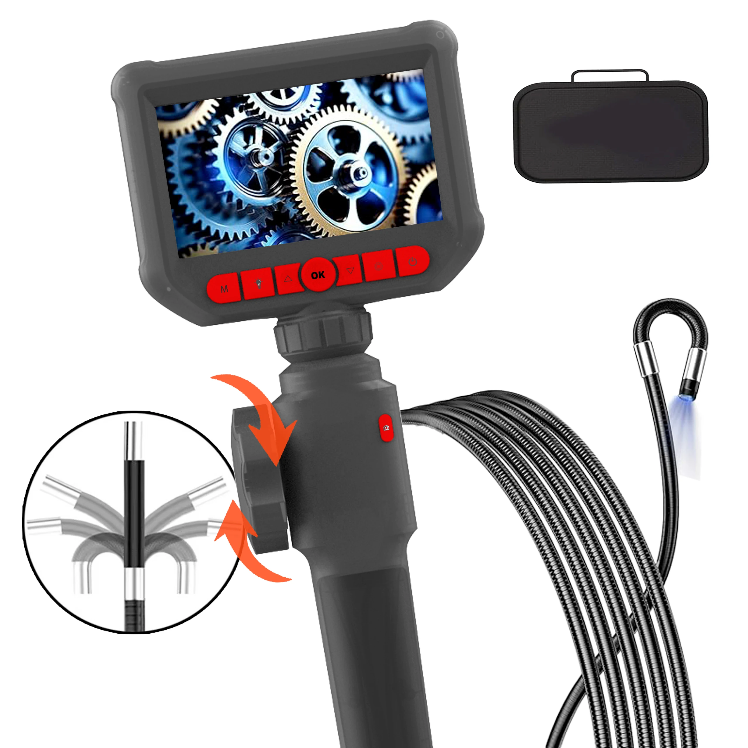 S20 6mm Lens 360° Rotation Pipeline Detector Turnable Handheld Endoscope For Home Appliance Testing Blockage Troubleshoot