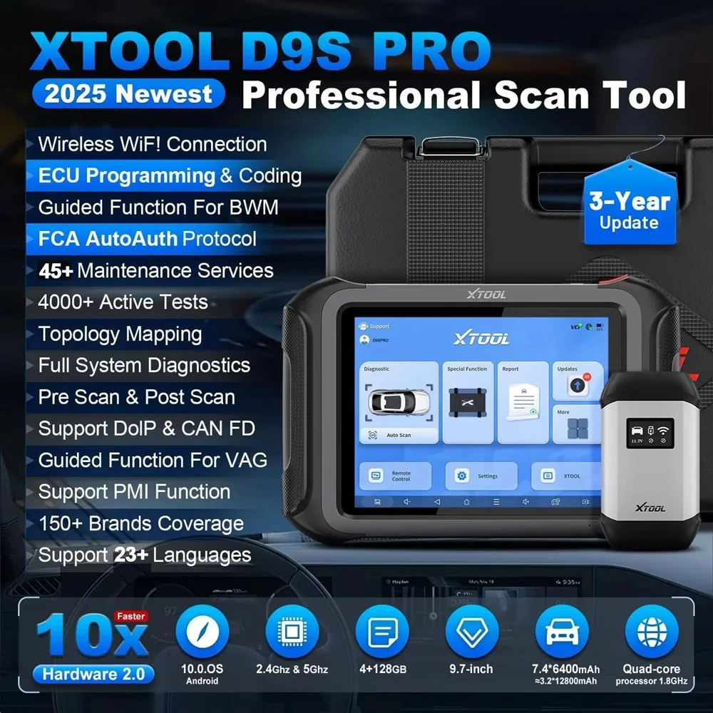 USA Warehouse XTOOL D9S Pro Car Diagnostic Scanner Tool Automotive Ecu Programmer Full System Diagnosis Device for All Cars view 2
