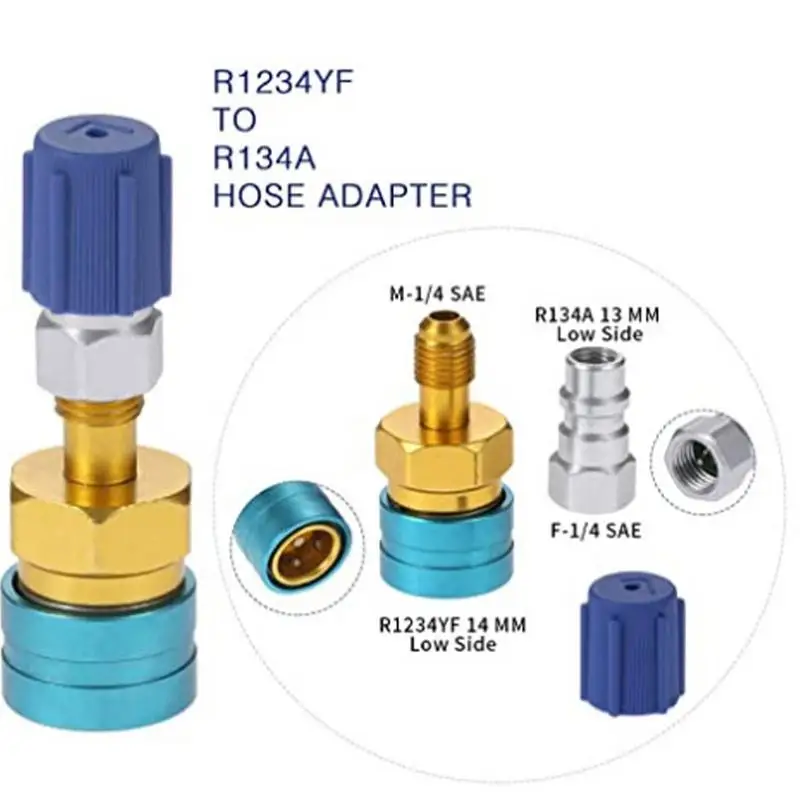 AC Refrigerant Hose Fitting Quick Couplers Hose Fittings Brass Connector Air Conditioning Evacuation And Recharging AC