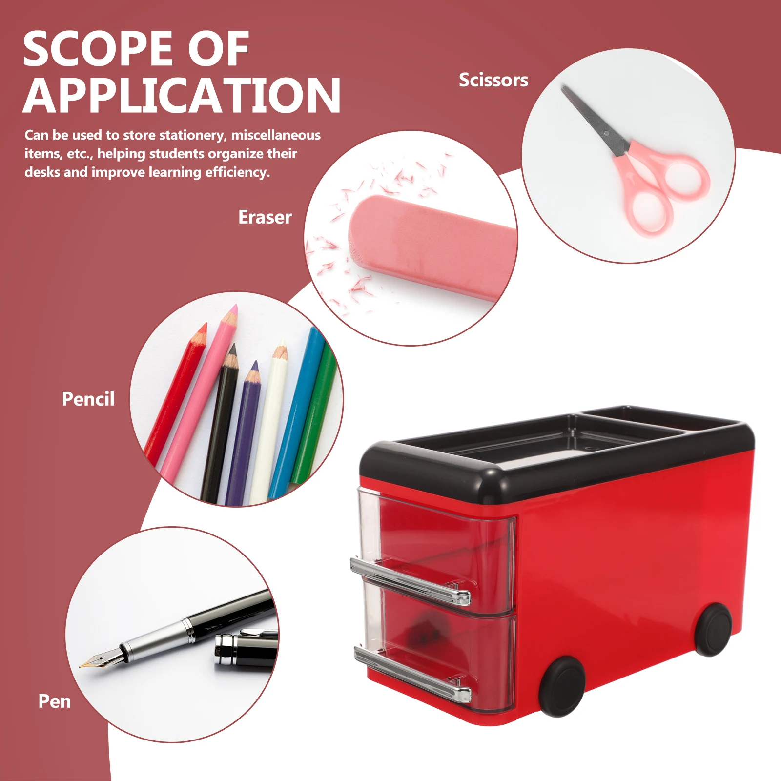 

Cartoon Pen Holder Storage Box Desk Organizer Drawer Style Pencil Case Stationery Box Office Supplies Student Study Tools Cute