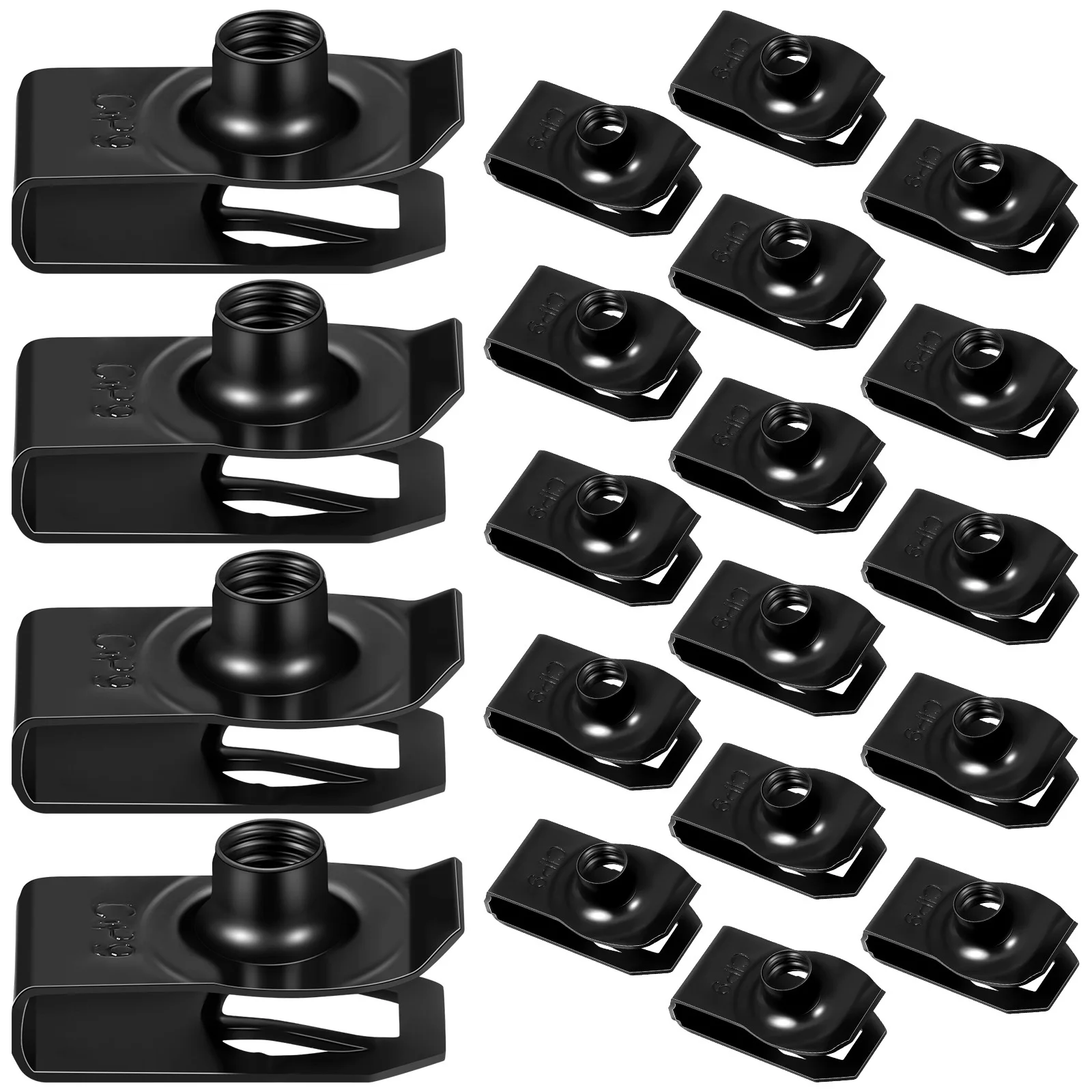

20Pcs U Shaped Clip Nuts Fasteners for Car Mudflap Panel Secure Installation Metal Clips Hardware Automotive Bumper Clips