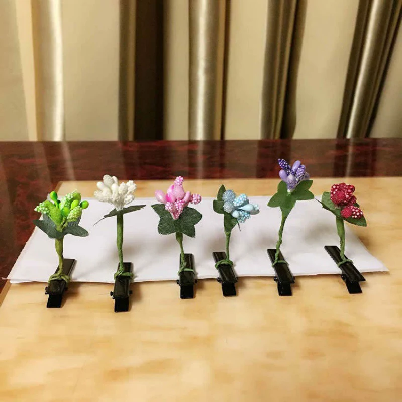 Grass Hair Clips Popular Headwear Funny Show Bean Sprout Bobby Hairpin Flower Plant Hair Clips For Kids Girls Women Headwear