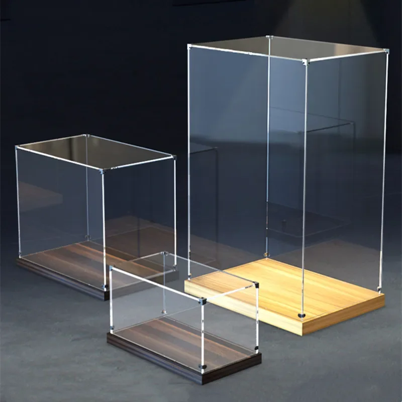 Anpassbare Vitrine aus Acryl, Aufbewahrungsbox für Actionfiguren, Baustein-Modellkoffer, transparente staubdichte Vitrine
