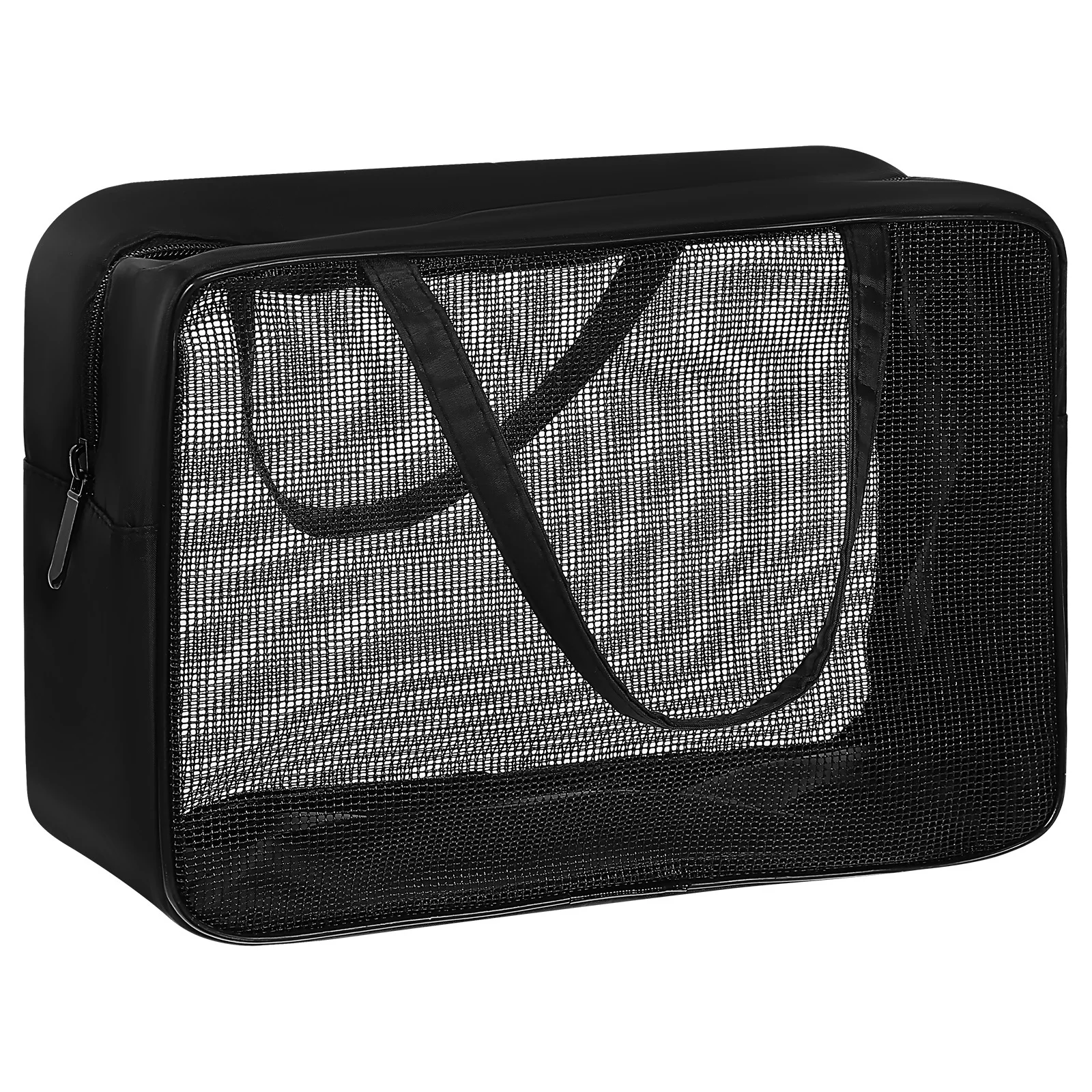 

Mesh Toiletry Bag Transparent Makeup Organizer Large Capacity Travel Storage Zippered Mesh Pouch Women Skincare Bag
