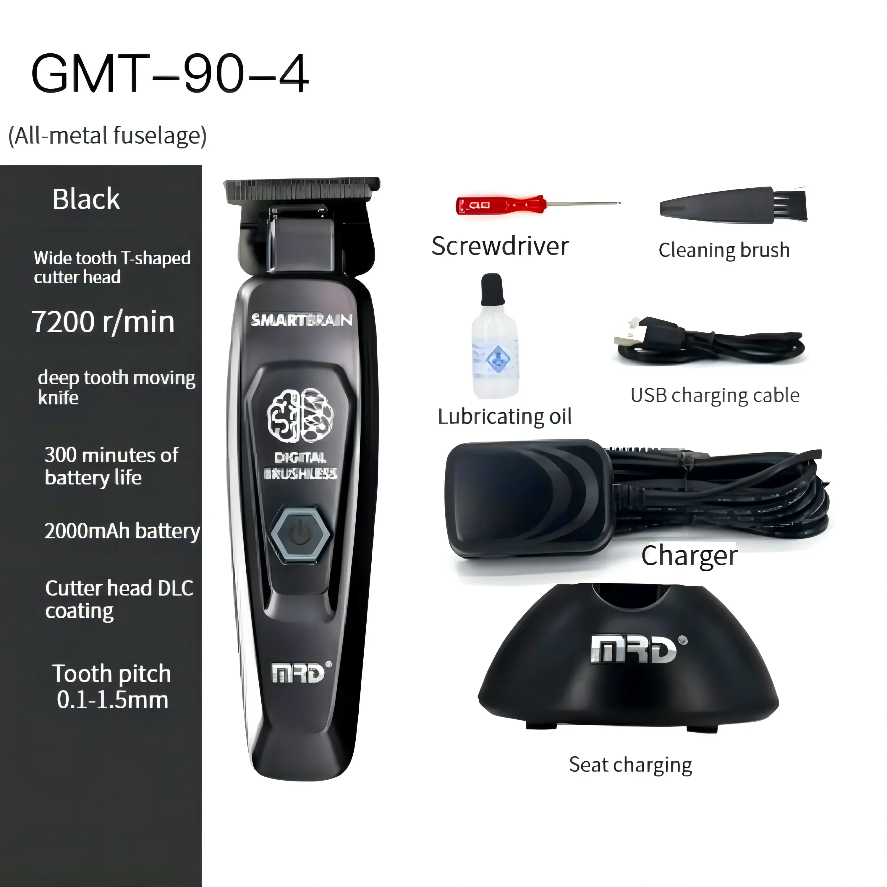 MRD GMT90-4 المهنية مقص الشعر المتقلب الرجال مقص الشعر اللاسلكي الحلاق نحت المقص صالون 7200 R/دقيقة المحرك