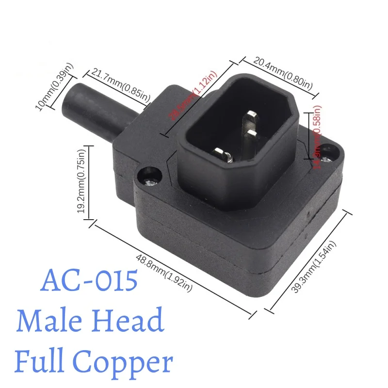 5PCS AC-013 AC-015 AC-016 Power Cord Socket 3-Core Male/Female Power Cord Interface AC Power Plug 3Pin