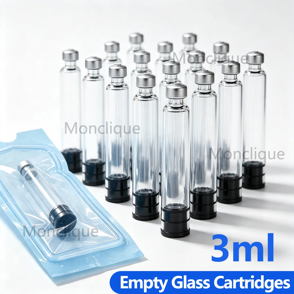 10/100PCS 3ml Sterile Empty Glass Cartridges Disposable Individually Packaged for Beauty Peptide Pen Insulin Pen Series Syringe