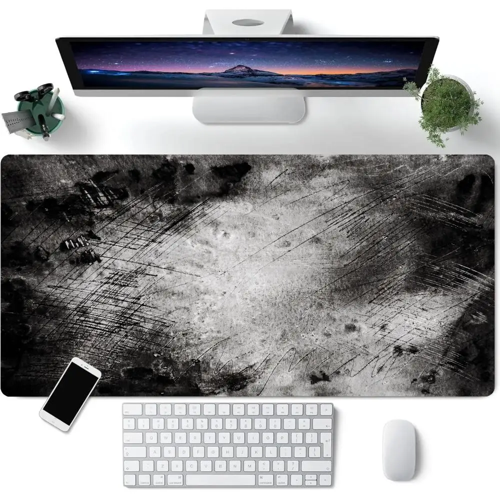 Cinza graffiti mouse pad grande computador escritório jogo tapetes de mesa xxl borracha antiderrapante teclado de jogos mousepads longos almofadas de mesa