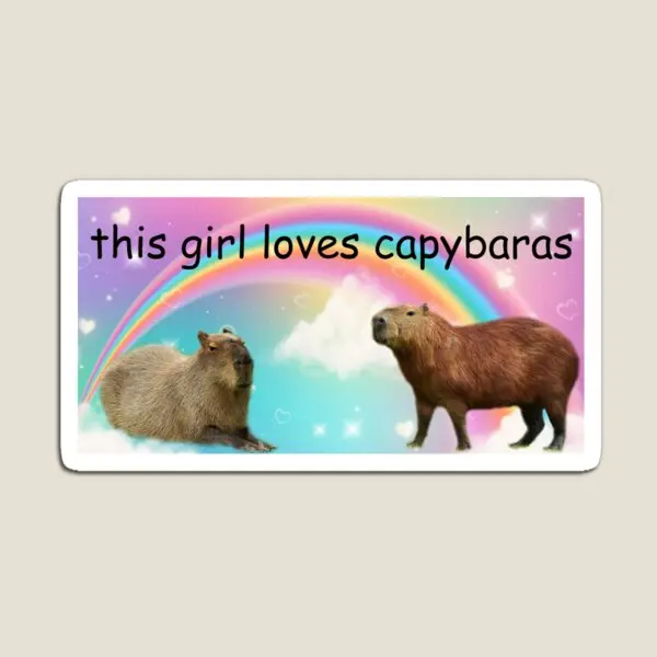 This Girl Loves Capybaras  Magnet Decor Colorful Cute Funny for Fridge Organizer Toy Children Holder Stickers Magnetic