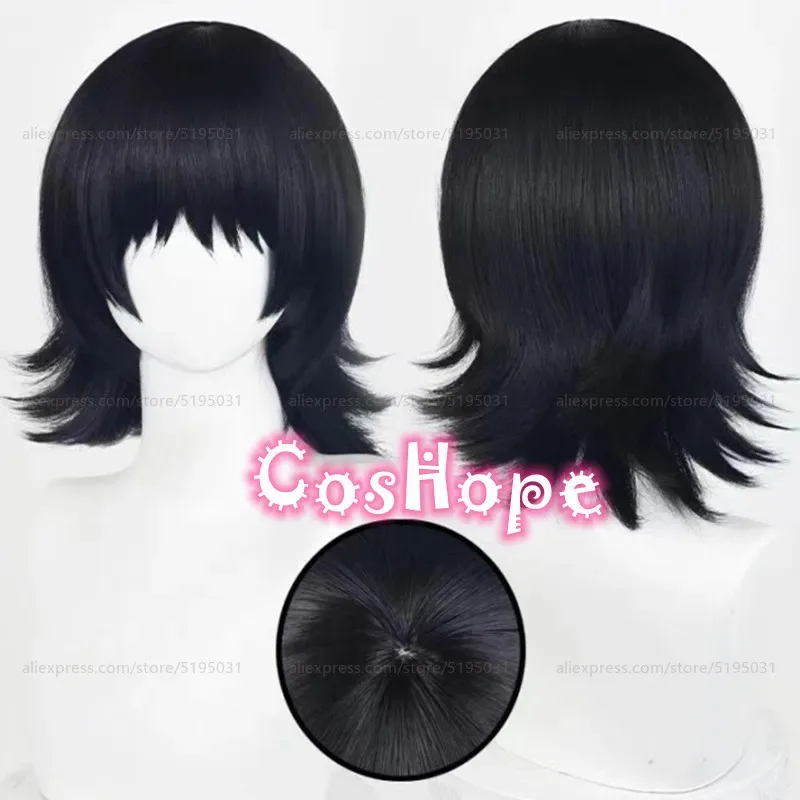 

Парик для косплея Shizuku, короткий черный парик 38 см, косплей, аниме, парики для косплея, термостойкие синтетические парики