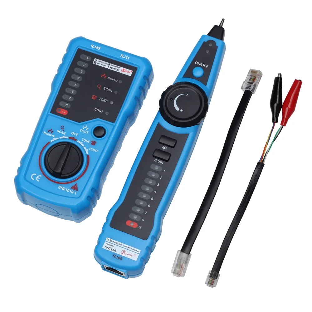 Wysokiej jakości BSIDE FWT11 RJ11 RJ45 Cat5 Cat6 wykrywacz kabli telefonicznych Tracer z tonerem Ethernet tester kabla sieciowego LAN linii Finder