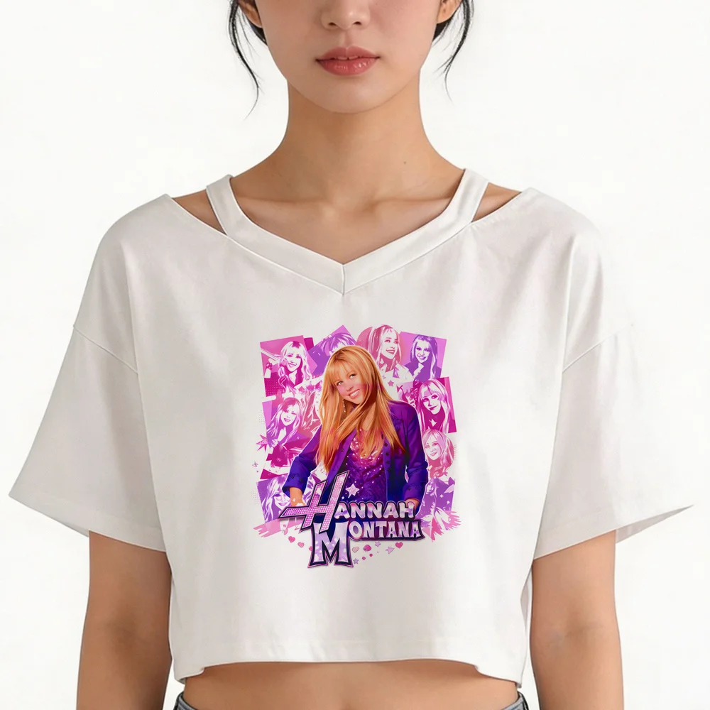 Hannah Montana crop top women alternative  meme dollette party top tees cutecore cute korean fashion party meme