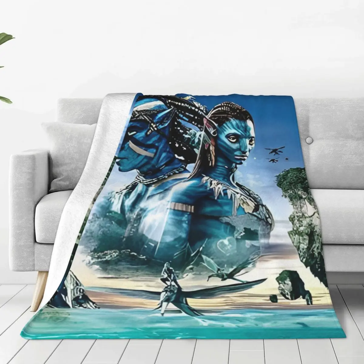 Movie Avatar The Way Of Water Blanket Warm Graphic Plush Throw Blanket For Outdoor Travel Flannel Bedspread Bed Cover