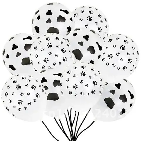 

10/5Pcs 12inch Dog Paw Print Milk Cows Latex Balloons Kids Birthday Party Decoration Animal Balloon Baby Shower Air Balls Globos